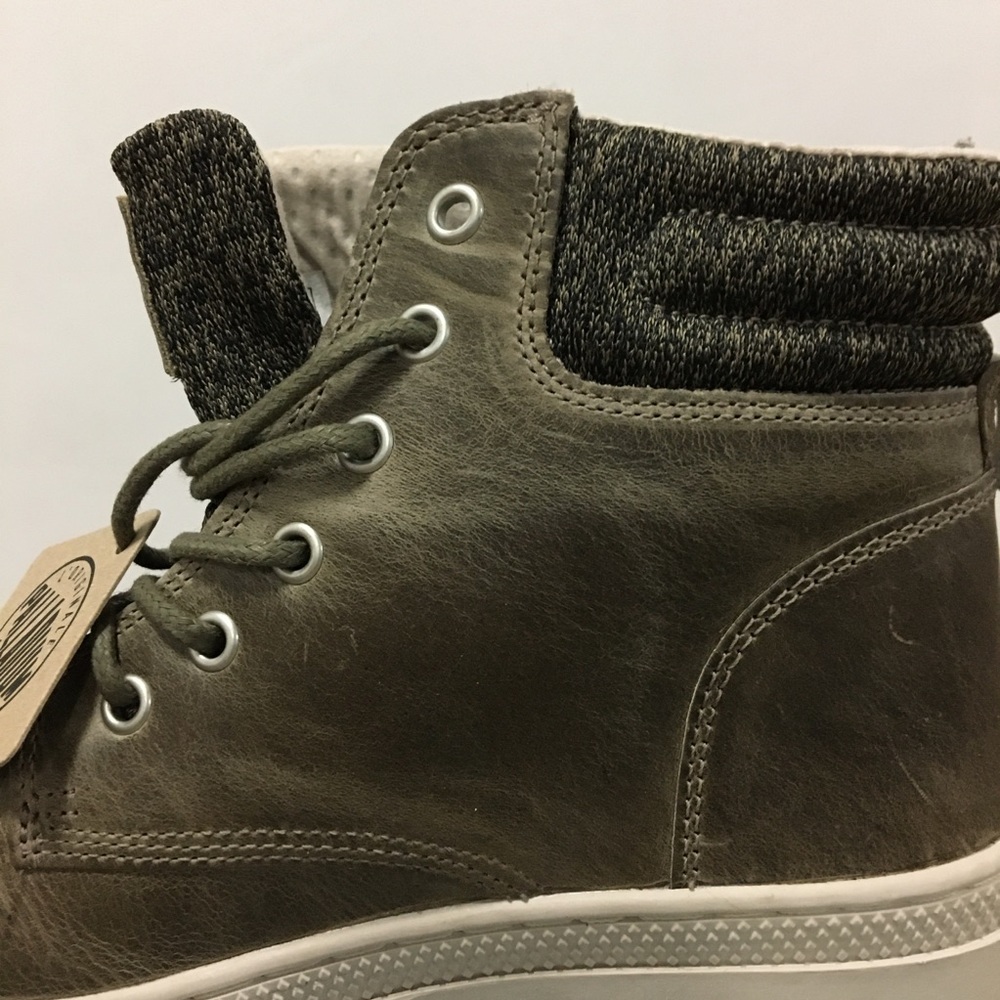 NIB Palladium Pallabosse Hi Cuff Leather Boots Women's Lace-Up Shoes - Picture 5 of 8
